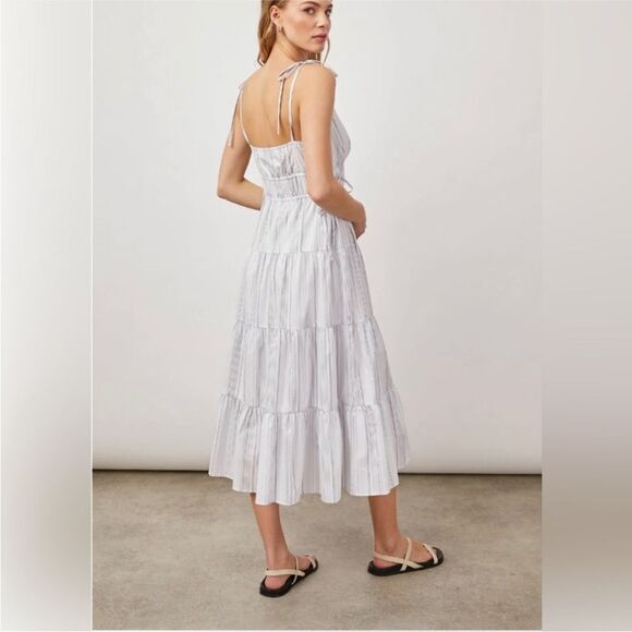 NWT Rails Size Medium Julia West Seaport Stripe Organic Cotton Midi Dress - Picture 4 of 12